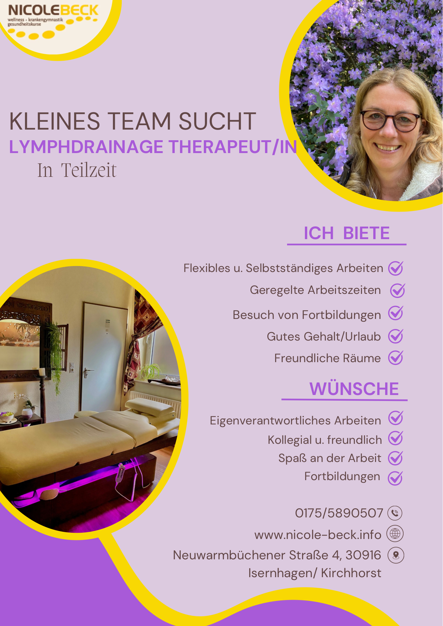 Stellenanzeige Lymphdrainage Therapeut/in